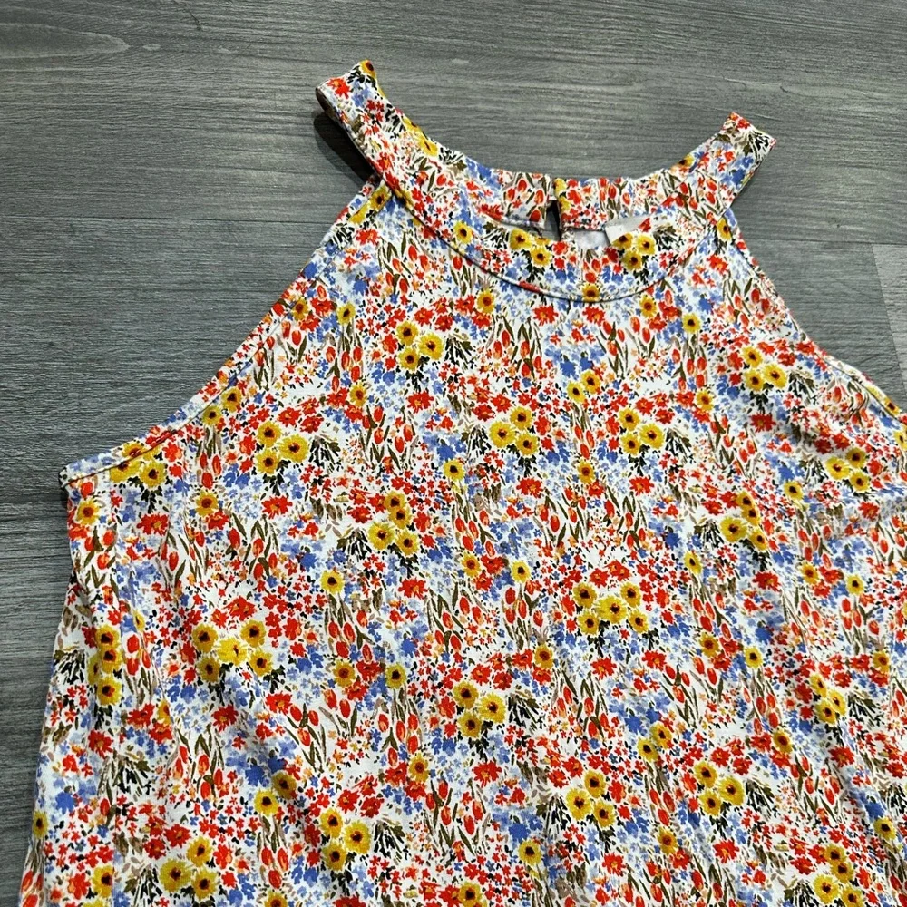 LOFT Outlet Multicolor Floral Jersey Swing Tank Mini Dress - Picture 6 of 7